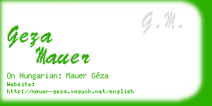 geza mauer business card