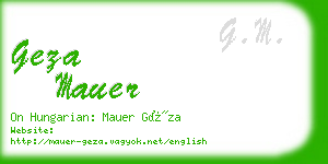 geza mauer business card